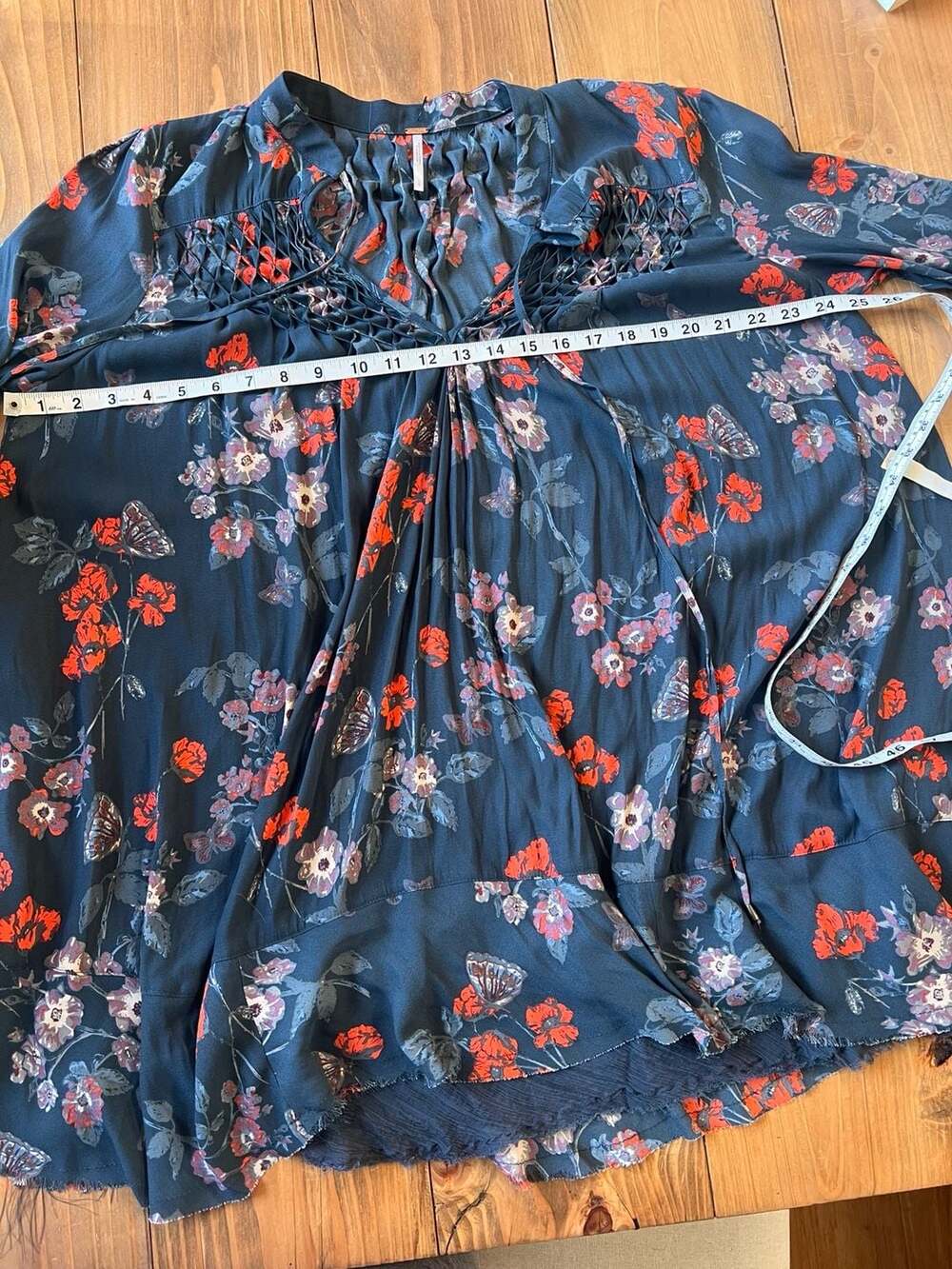 Free People Flower Power Floral Lattice Tunic Top Size Large - Picture 4 of 6